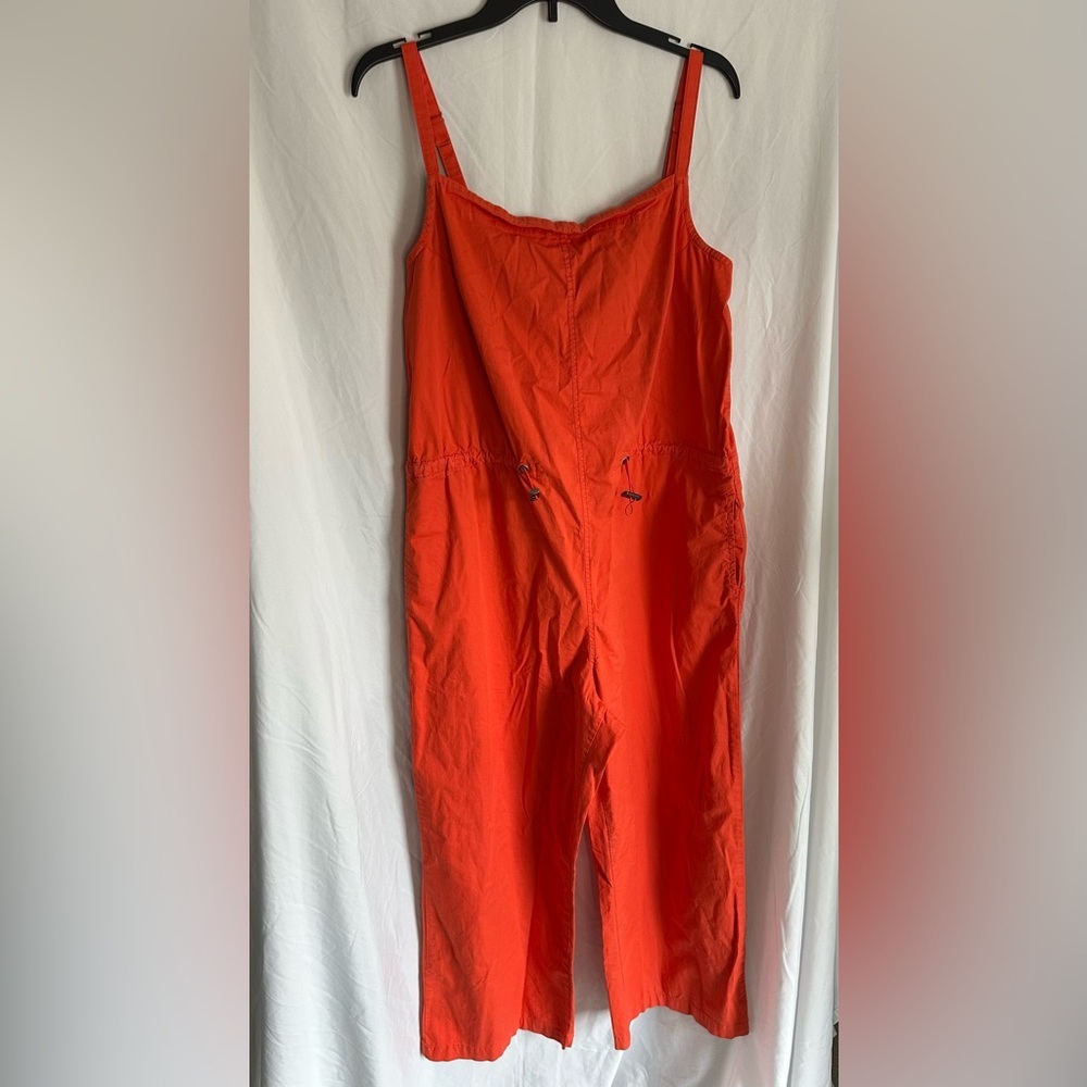 Pistola Neon Orange Jumpsuit with Pockets & Drawstring Waist 100% Cotton Size L